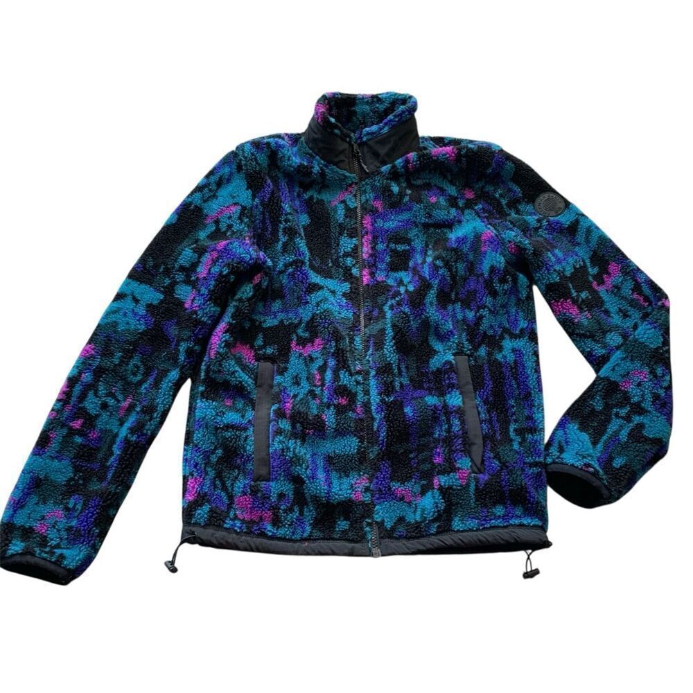 American Eagle Outfitters Fleece Sherpa Full Zip Print JACKET COAT XS